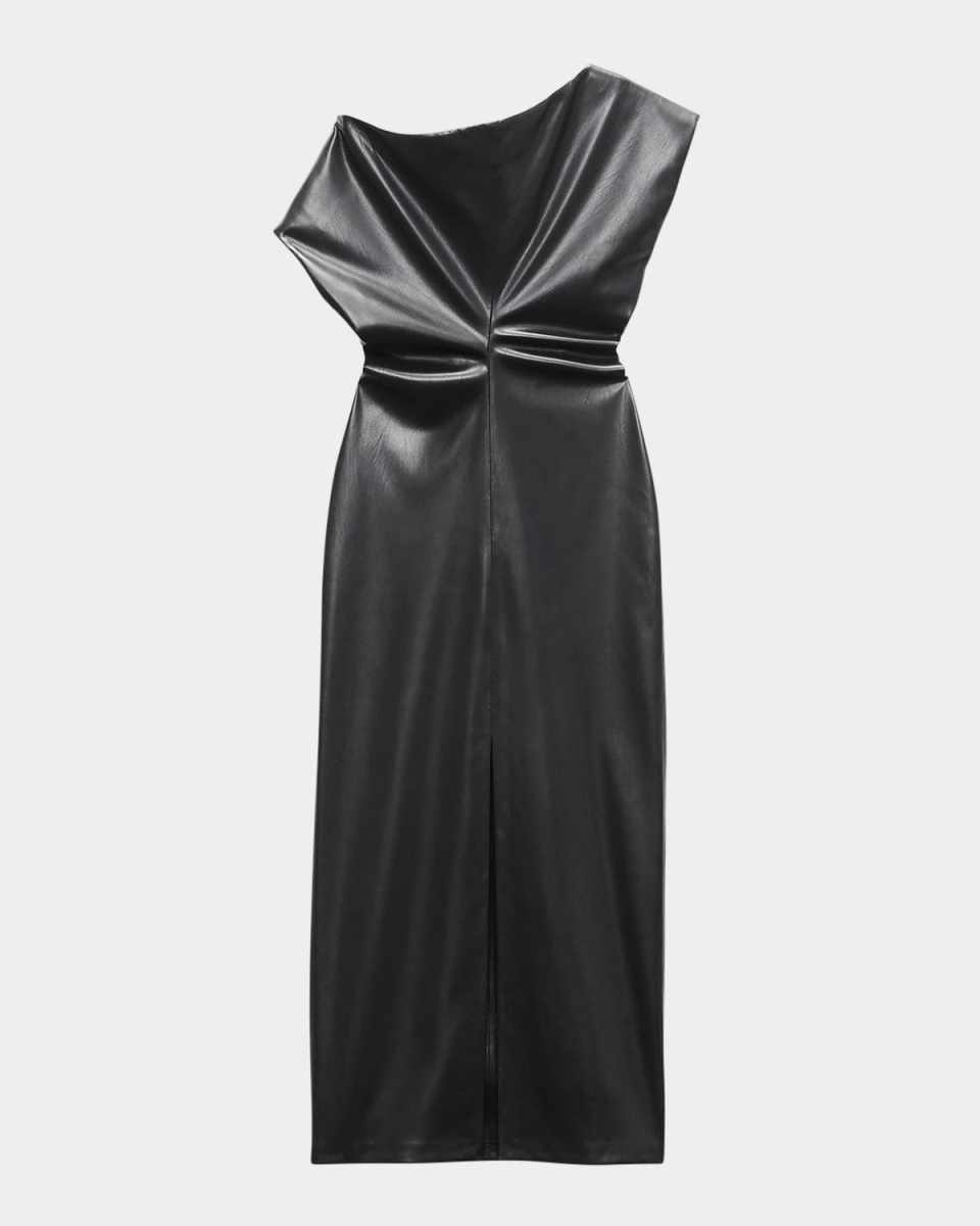 Eleanor Faux Leather Midi Dress